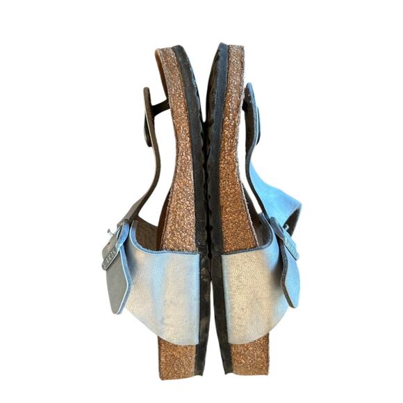 BIRKENSTOCK Silver Gizeh Kids Birko-Flor - Girls Sandals EU 32 US 1 1.5 - Picture 7 of 9